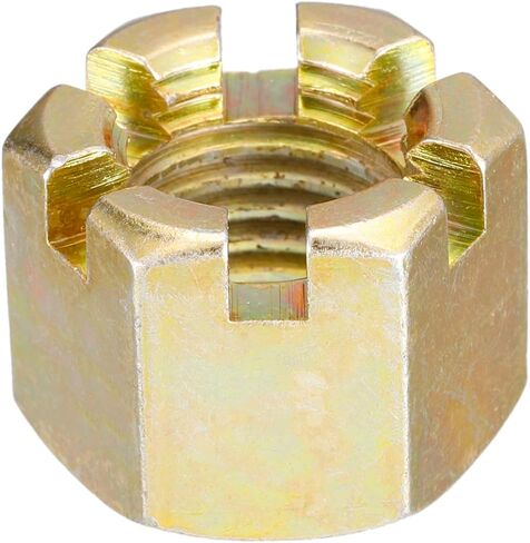 uxcell 1Pcs M24x3mm Hexagon Slotted Nut, Grade 10 Carbon Steel Hex Castle Nuts, Color Zinc in Saudi Arabia