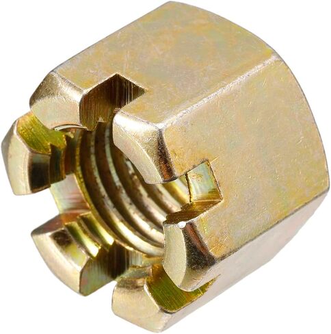 uxcell 1Pcs M24x3mm Hexagon Slotted Nut, Grade 10 Carbon Steel Hex Castle Nuts, Color Zinc in Saudi Arabia