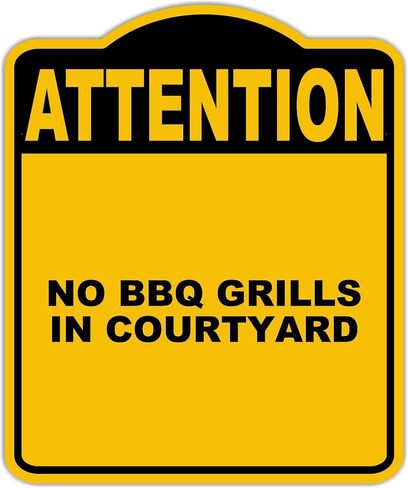 لا توجد شوايات شواء في فناء الاهتمام الأصفر الأسود بالألومنيوم المركب 15 × 18 بوصة in Kuwait