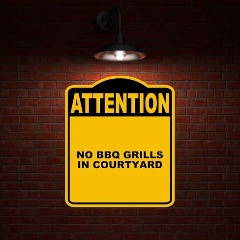 لا توجد شوايات شواء في فناء الاهتمام الأصفر الأسود بالألومنيوم المركب 15 × 18 بوصة in Kuwait