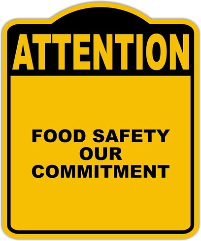 سلامة الغذاء الالتزام بانتباهنا الصفراء الأسود الألومنيوم علامة مركب 15 × 18 بوصة in Kuwait