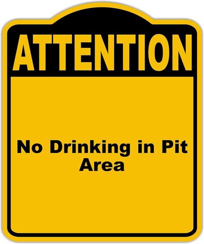 لا شرب في منطقة الحفرة انتباه أصفر أسود مركب مركب 15 × 18 بوصة in Kuwait