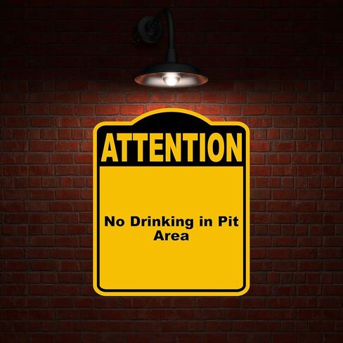 لا شرب في منطقة الحفرة انتباه أصفر أسود مركب مركب 15 × 18 بوصة in Kuwait