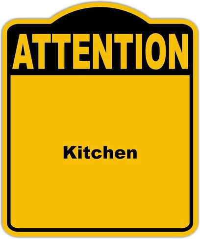 انتباه المطبخ الأصفر الأسود الأسود المركب المركب 8.5 × 10 بوصات in Kuwait