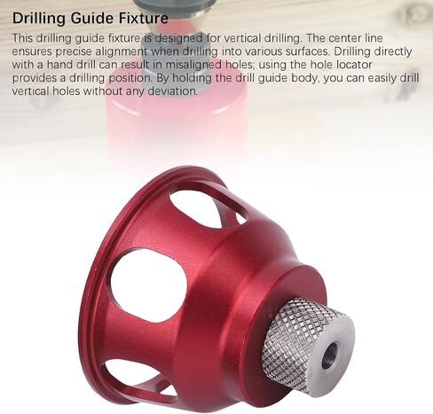 Straight Hole Drilling Positioner, Aluminum Alloy Drill Bit Hole Puncher Locator Jig, 2/3/4/5/6/7/8/9/10mm Straight Hole Drill Locator for Woodworking Tool Wood Tool in Saudi Arabia