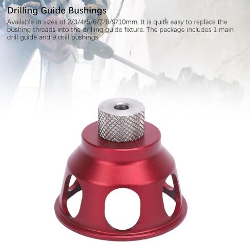 Straight Hole Drilling Positioner, Aluminum Alloy Drill Bit Hole Puncher Locator Jig, 2/3/4/5/6/7/8/9/10mm Straight Hole Drill Locator for Woodworking Tool Wood Tool in Saudi Arabia