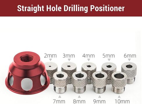 Straight Hole Drilling Positioner, Aluminum Alloy Drill Bit Hole Puncher Locator Jig, 2/3/4/5/6/7/8/9/10mm Straight Hole Drill Locator for Woodworking Tool Wood Tool in Saudi Arabia