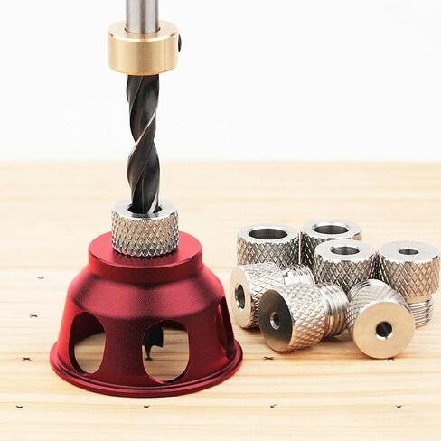 Straight Hole Drilling Positioner, Aluminum Alloy Drill Bit Hole Puncher Locator Jig, 2/3/4/5/6/7/8/9/10mm Straight Hole Drill Locator for Woodworking Tool Wood Tool in Saudi Arabia