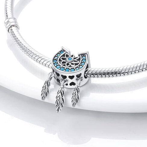 Parmuz 925 Sterling Silver Charm لقلادة سوار للنساء تتدلى حب القلب Clover زوجين سحر سحر المعلقات DIY المجوهرات هدية in Kuwait