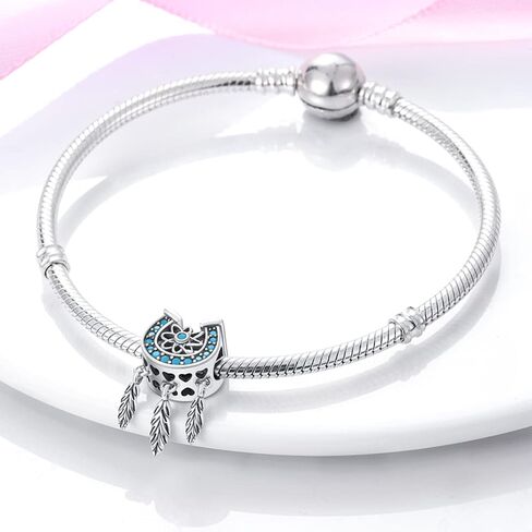 Parmuz 925 Sterling Silver Charm لقلادة سوار للنساء تتدلى حب القلب Clover زوجين سحر سحر المعلقات DIY المجوهرات هدية in Kuwait