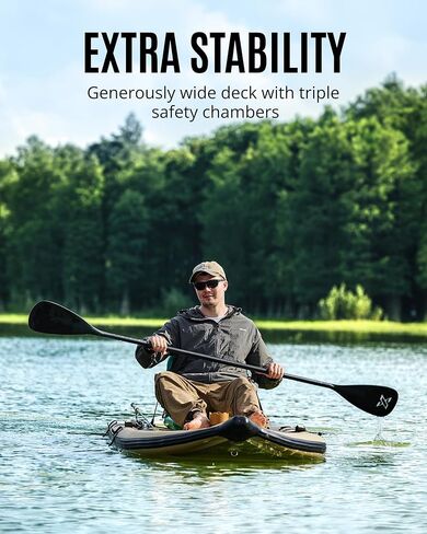 ZLX 11'6''x42'' Extra Wide Inflatable Fishing Paddle Board for Adults- Stable Non-Slip Deck Pad, Dual Reinforced Sides & Quiet Glide, 400lb Capacity SUP, Rod Holder, Camera Mount, Dual-Action Pump in Saudi Arabia