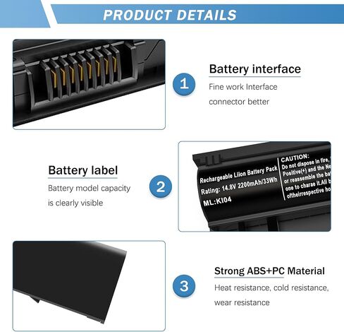 42Wh YRDD6 Battery for Dell Inspiron 15 3000 Series 3582 3583 3584 3593 3501 inspiron 15 5000 Series 5582 5584 5593 5594 5598 5585 14 3493 5481 5482 5485 5491 5493 7586 Vostro 5481 1VX1H P75F P93G in Kuwait