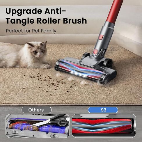 S3 Cordless Vacuum Plicner ، 45 كيلو بايت من عمال النظافة الفراغات الشفطية للمنزل ، ومساحة عصا قابلة لإعادة الشحن لمدة 55 دقيقة in Kuwait