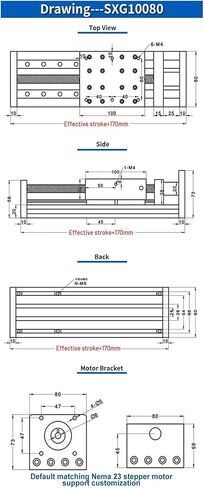 دليل خطي مربع مربع مربع جدول انزلاق الجدول SFU 1204/1605/1610 100-1000 مم من منصة برغي كرة السكتة الدماغية XYZ المرحلة 2/4pcs (SFU1610 50x80 جدول) in Kuwait