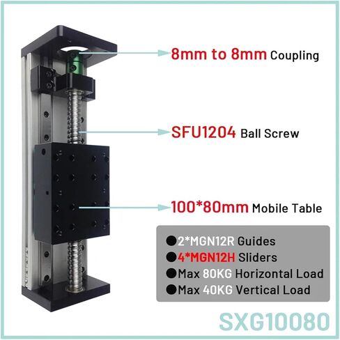 دليل خطي مربع مربع مربع جدول انزلاق الجدول SFU 1204/1605/1610 100-1000 مم من منصة برغي كرة السكتة الدماغية XYZ المرحلة 2/4pcs (SFU1610 50x80 جدول) in Kuwait