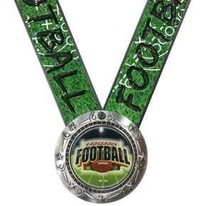 Decade Awards Fantasy Football World Class Medal - Gold, Silver or Bronze | Engraved FFL Medal with Football Ribbon - 3 Inch Wide - Customize Now in Saudi Arabia