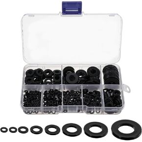 500 Pcs Nylon Flat Washers, Hose Washer Rubber Screw, Sealing Faucet Washers Kit Vibration Absorbing Pads for Faucets Bolts Screws Hose Plumbing Shower Head (M2 M2.5 M3 M4 M5 M6 M8 M10) in Saudi Arabia