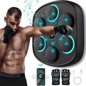 New Music Boxing Machine for Adults and Kids, Training Machine with LED Electronic Wall Mounted, Suitable for Home, Office, Gym, Fun Fitness Equipment with Premium Gloves in Saudi Arabia