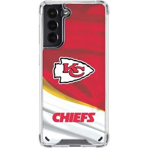 Skinit Clear Phone Case Compatible with Galaxy S21 5G - Officially Licensed NFL Kansas City Chiefs Design in Saudi Arabia
