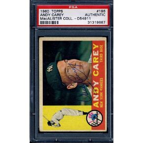 وقعت آندي كاري PSA DNA COA 1960 Topps Autograph - بطاقات موقعة للبيسبول in Saudi Arabia
