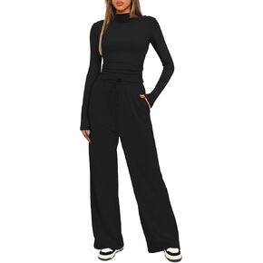 مجموعة صالة Darong Women's 2 قطعة مجموعات Long Sleeve Mock Deck أعلى in Kuwait