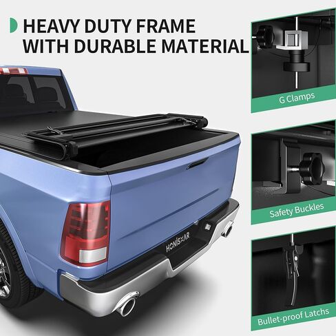 Soft Quad-fold Tonneau Cover Fit for Dodge Ram 1500 2002-2025 (Incl. Classic & New), Fits for Dodge Ram 2500 3500 2003-2025, Fleetside 6.4 Ft Bed (Without Ram Box) in Kuwait