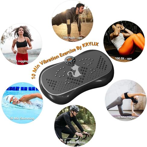 KRYLIX Vibration Plate Machine Exercise Platform for Whole Body Vibration Workout Weight Loss Lymphatic Drainage Fitness Platform Exercise Machine Vibrating Platform for Women Men in Saudi Arabia