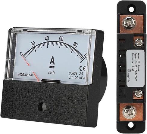 DH-670 DC Ammeter with Shunt Electrical Testing Analog Pointer Gauge DC20A 30A 1Pcs(400A(75mV)) in Saudi Arabia