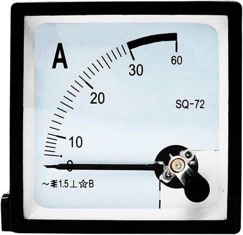 SQ72-A89T2-A72L1 Square Dial Panel Analog Pointer AC Ammeter 5A 10A 20A 30A 30/5 50/5 100/5C 1Pcs(10A 5A) in Saudi Arabia