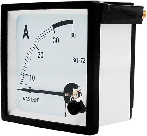 SQ72-A89T2-A72L1 Square Dial Panel Analog Pointer AC Ammeter 5A 10A 20A 30A 30/5 50/5 100/5C 1Pcs(10A 5A) in Saudi Arabia