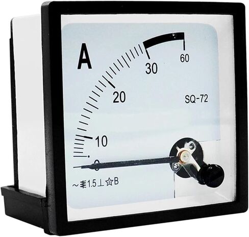 SQ72-A89T2-A72L1 Square Dial Panel Analog Pointer AC Ammeter 5A 10A 20A 30A 30/5 50/5 100/5C 1Pcs(10A 5A) in Saudi Arabia
