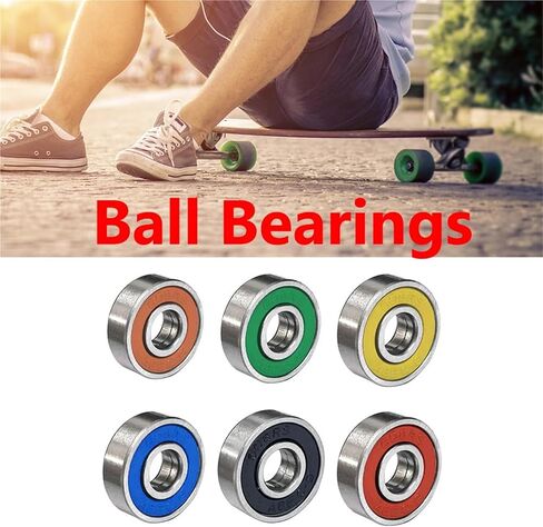 10Pcs Ball Bearings 8x22x7mm 608rs ABEC-9 Miniature Bearings Deep Groove Roller Skate Wheel Bearing Carbon Steel for Skateboard(Blue) in Saudi Arabia