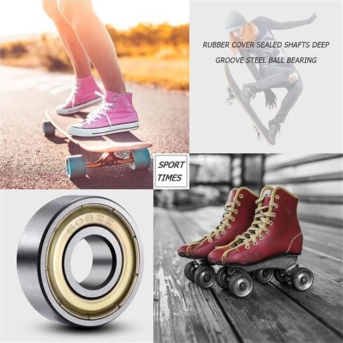 10-100pcs 608ZZ Carbon Steel Deep Groove Ball Bearings for Longboard Skates Roller Skates Frictionless Miniature 608ZZ Bearings(10pcs) in Saudi Arabia