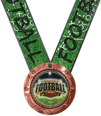 Decade Awards Fantasy Football World Class Medal - Gold, Silver or Bronze | Engraved FFL Medal with Football Ribbon - 3 Inch Wide - Customize Now in Kuwait