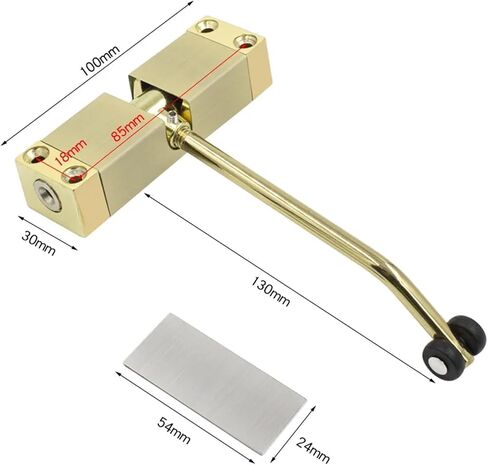 Black Door Closing Device Household Simple Buffer Return Spring Simple Closing Device Light Handy Rebound Closing Artifact 1Pcs(Rectangular Black) in Saudi Arabia
