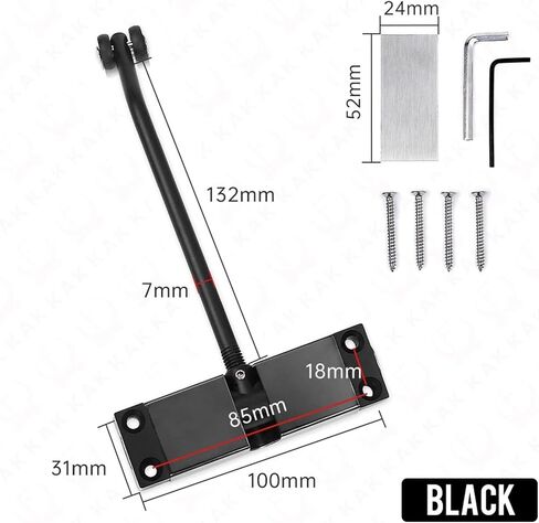 Stainless Steel Automatic Spring Door Closer Door Closing Device Can Adjust The Door Closing Device Furniture Door Hardware(Black) in Saudi Arabia