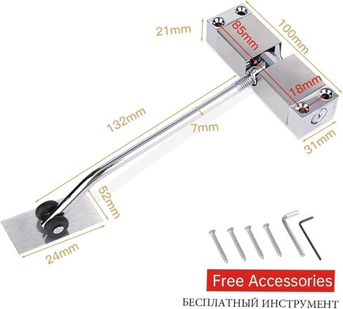 Stainless Steel Automatic Spring Door Closer Door Closing Device Can Adjust The Door Closing Device Furniture Door Hardware(Black) in Saudi Arabia