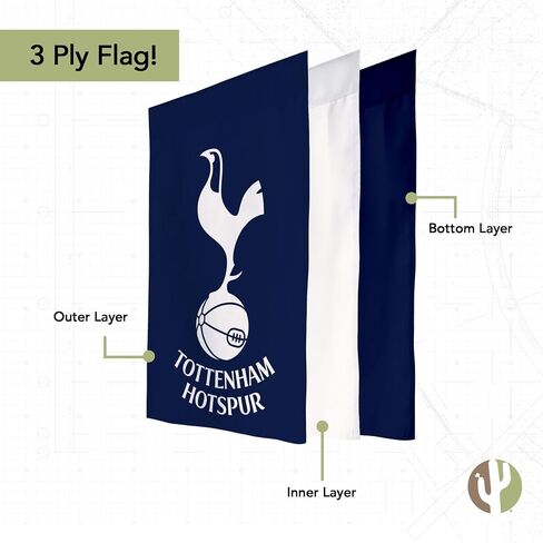 Desert Cactus Tottenham Hotspur Th Garden Flag - 19 × 12 بوصة كرة القدم لكرة القدم توتنهام هوتسبور لافتة ، للعرض في الهواء الطلق والأحداث (علم الحديقة أ) in Saudi Arabia