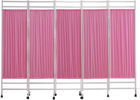 Rolling Medical Privacy Screen on Wheels, Portable, 3/4/5/6 Panel Indoor Temporary Room Par tition Wall Fencing with for Hospital/Clinic/Ward, Metal Iron Frame(Blue,4 in Saudi Arabia