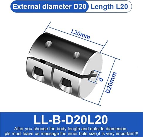 LL-B-D20L20 LL-B-D20L25 LL-B-D20L30 Shaft Coupling LL D20L20/25/30 Spider Rigid Torque Motor Connector Coupler CNC Aluminium Universal Joint 3D Printer 1Pcs(LL-B-D20L30-8X8) in Saudi Arabia
