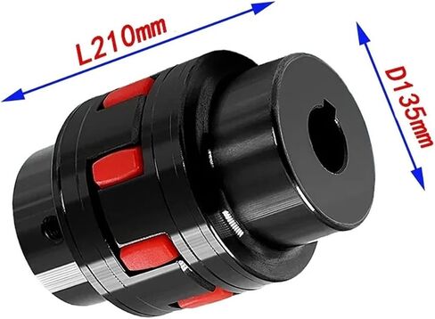 GR65 XL8 D135L210 22/30/40/45/50/60/75mm CNC Motor Ballscrew Jaw Spider Plum Steel Shaft Coupler Flexible Couplin 1Pcs(75x75) in Saudi Arabia