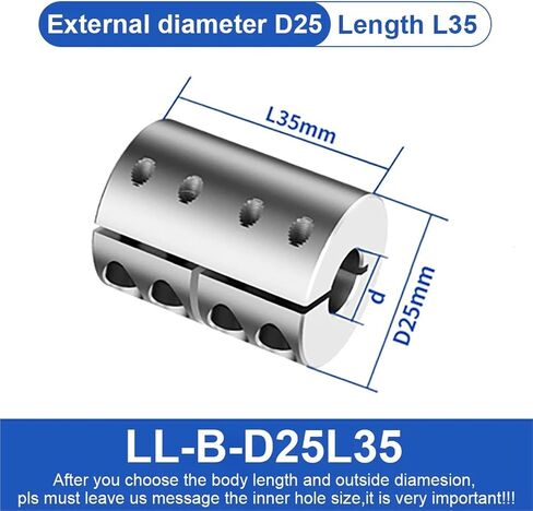 LL-B-D25L25 LL-B-D25L35 LL-B-D25L40 اقتران رمح LL D25L25/35/40 موصل محرك عزم الدوران الصلب العنكبوت CNC CNC Universal Coint 3D Printer 1PCS (LL-B-D25L40-9X9) in Kuwait