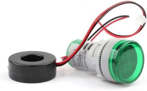 22 ملم AD16-22DVA Round Mini LED مزدوج العرض الجهد الرقمي ومؤشر متر AMP الحالي 60-500V 1PCS (أصفر) in Kuwait