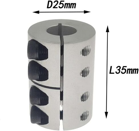 D25L35 Rigid Shaft Custom Coupler Clamp Stepping Servo Motor Coupling 3D Printer Components 5/6/6.35/8/10/12 1Pcs(10X12) in Saudi Arabia
