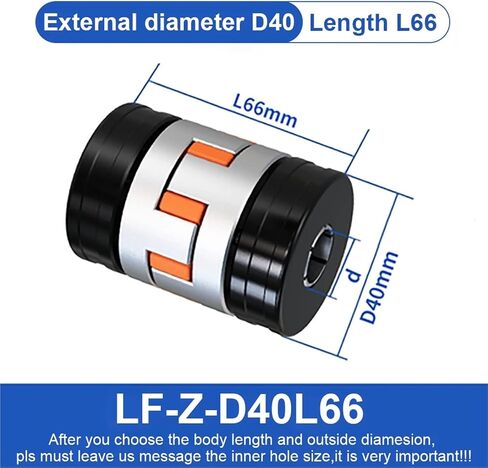 LF-Z-D-D40L55 LF-Z-D40L66 GAMPLER LFZ D40L55/66 PLUM LLOSSIL SLEEVIN SLEEVE CONIVERITY HIGH TORQUE CONCLANT 3D PRINTER 1PCs (LF-Z-D40L66-16X16) in Saudi Arabia