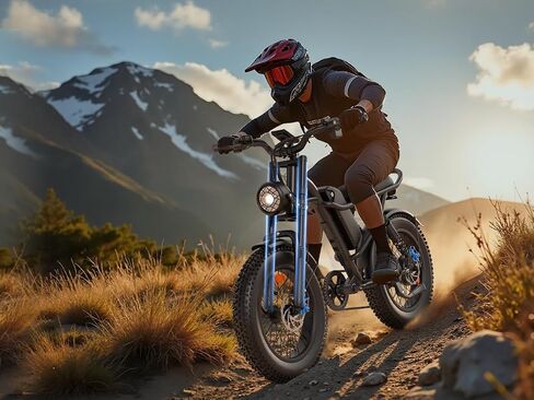 1000W Electric Bike for Adults, 28MPH & 60-Mile Range Electric Dirt Bike with Full Suspension, 48V 15.6Ah Removable Battery, 7-Speed Gears, 20" Fat Tire – All-Terrain Ebike for Mountain, Sand & Road in Saudi Arabia