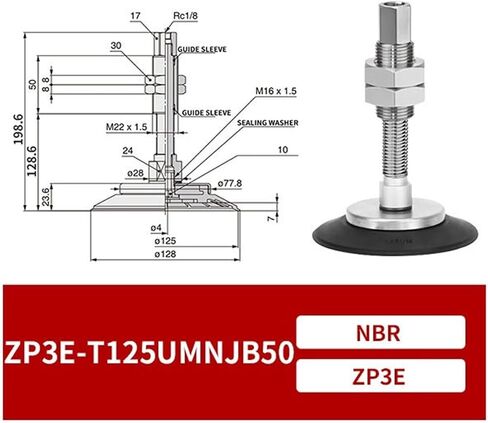 ZP3E-T100UMN/BMN-JB10/30/50 ZP3E-T125UMN/BMN-JB10/30/50 1 Pneumatic Heavy Duty Vacuum Suction Cups 1Pcs(ZP3E-T125UMNJB50) in Kuwait