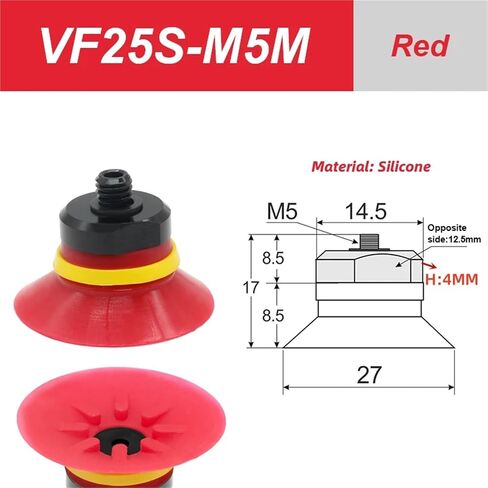Mechanical Arm Vacuum Suction Cup VF20-M5M VF25-M5M Industrial Suction Cup 1Pcs(VF20S-M5M White) in Saudi Arabia