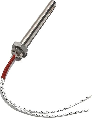 BIRAN 1/2" Thread Cartridge Heater DN15mm 12/24/48V 50-200W Electric Single Head Liquid Heating Tube M16x100/150mm Without nut(12V,DN15 16x150mm 200W) in Saudi Arabia