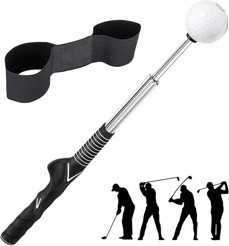 مساعدات التدريب على الجولف ، مدرب تأرجح لتدريب Golf Grip مع فرقة تصحيح وضعية واحدة ومحاكاة للجولف تلسكوبية ، إكسسوارات ممارسة الجولف مثالية للمبتدئين والمحترفين in Kuwait